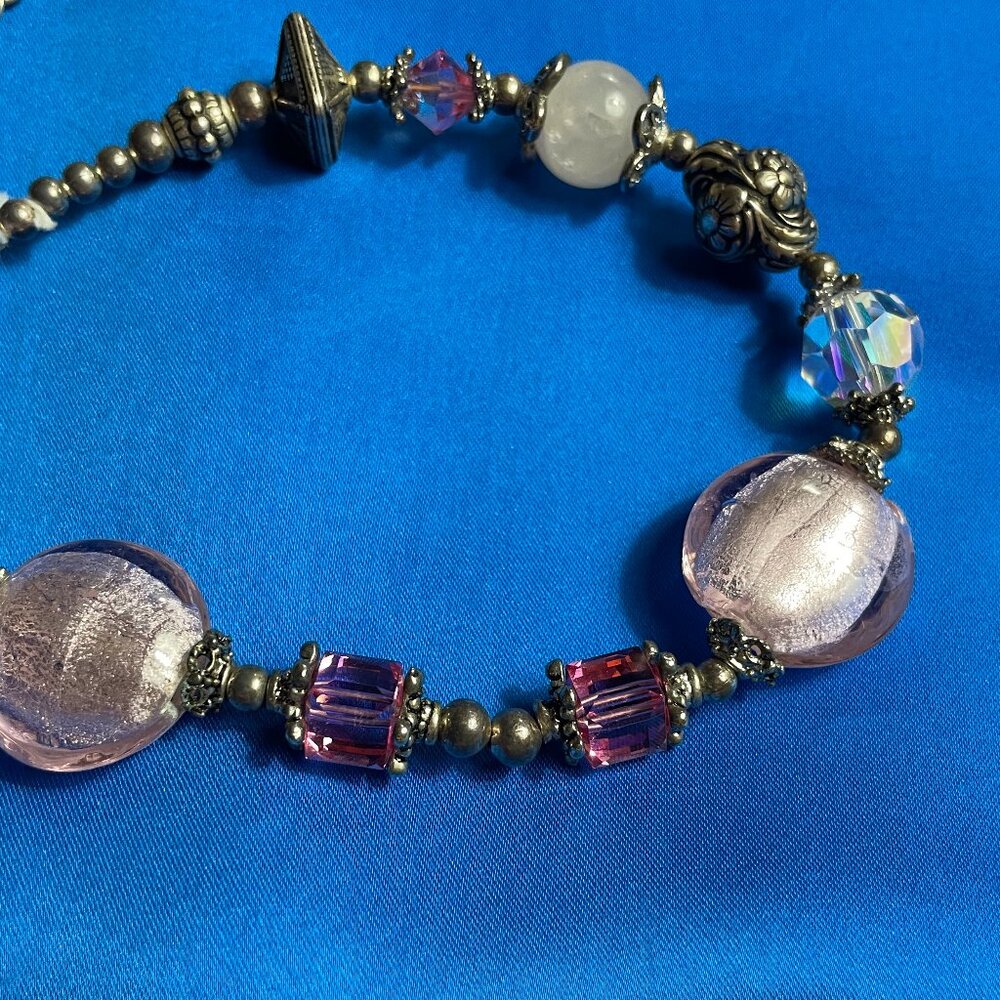 Vintage Artisan Style Beaded Necklace and Earrings